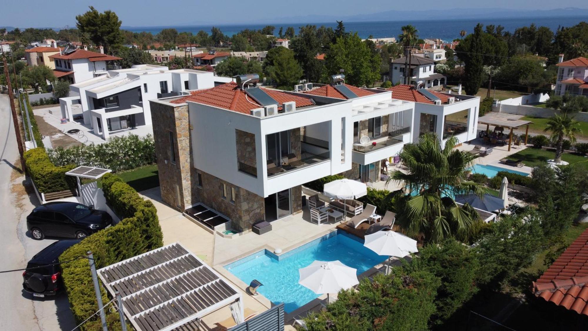Villa Douglas - Private Pool, Bbq, 4Bdrms, View Pefkochori Ngoại thất bức ảnh