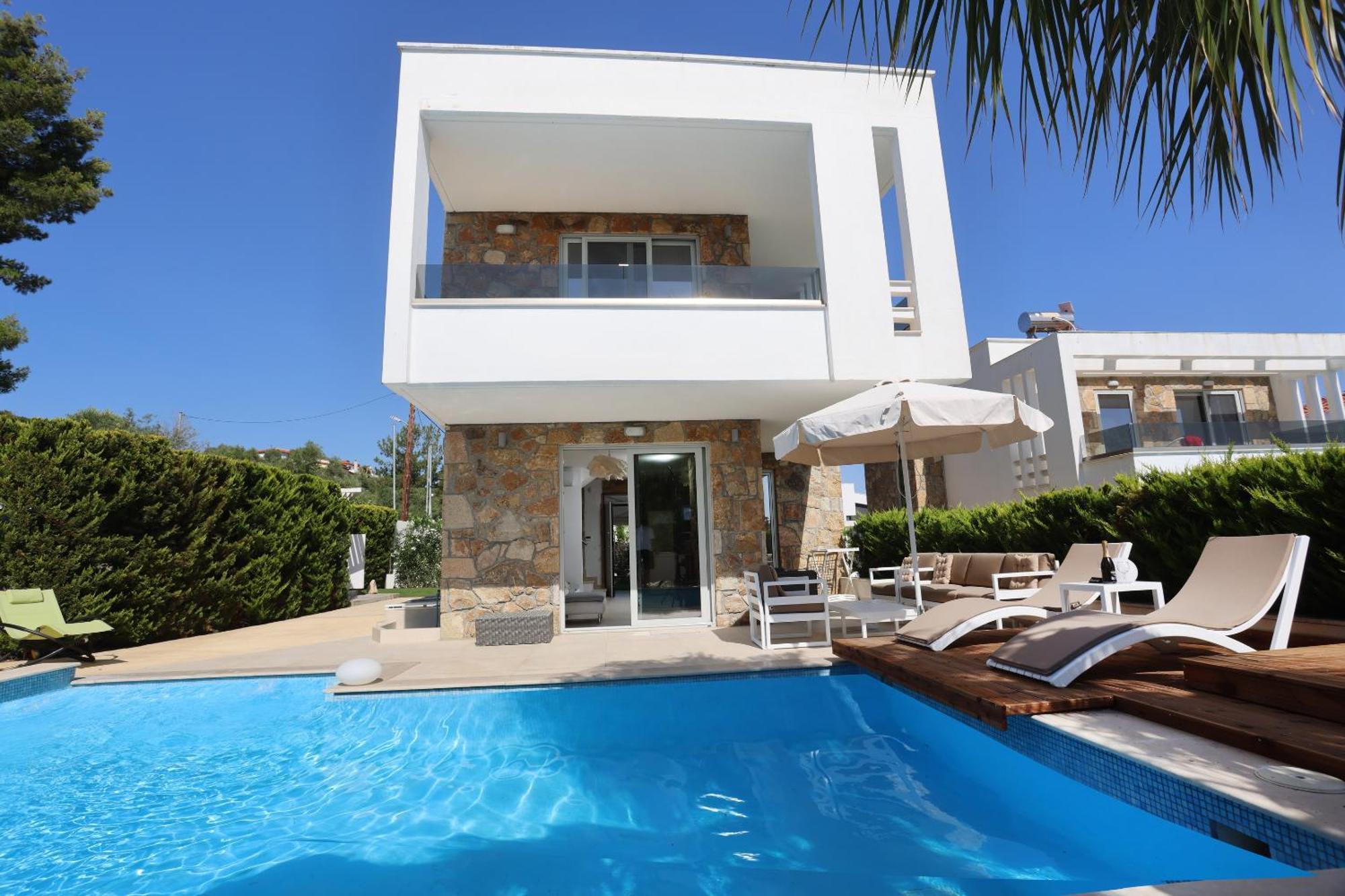 Villa Douglas - Private Pool, Bbq, 4Bdrms, View Pefkochori Ngoại thất bức ảnh